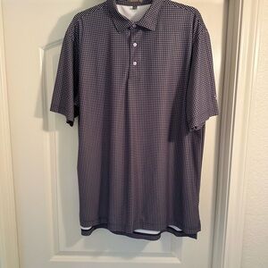 Peter Millar Checkered Polo in Purple and White